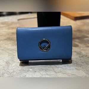 Fendi “F is Fendi” Blue Leather WOC